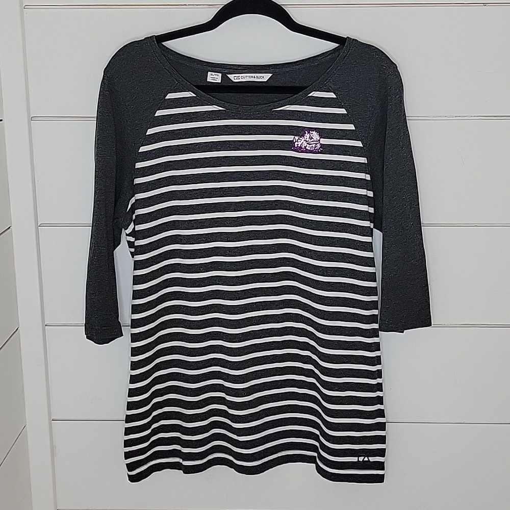 CUTTER & BUCK XL TCU 3/4 sleeve tee shirt. Texas Christian University